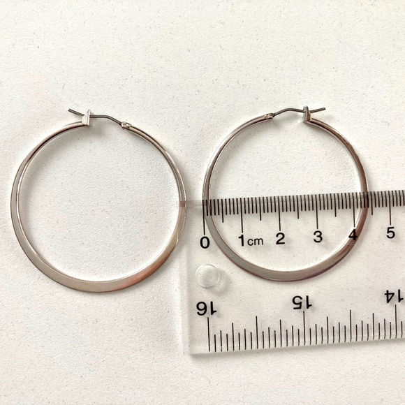 Silver Hoop Earrings - Picture 1 of 5